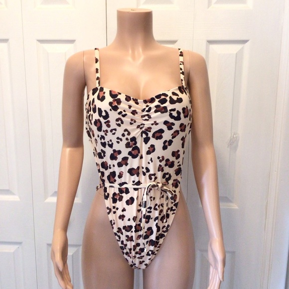 NWOT Adore Me Womens Calypso Contour Leopard Print Cut Out One Piece Swimsuit XL - Picture 5 of 12